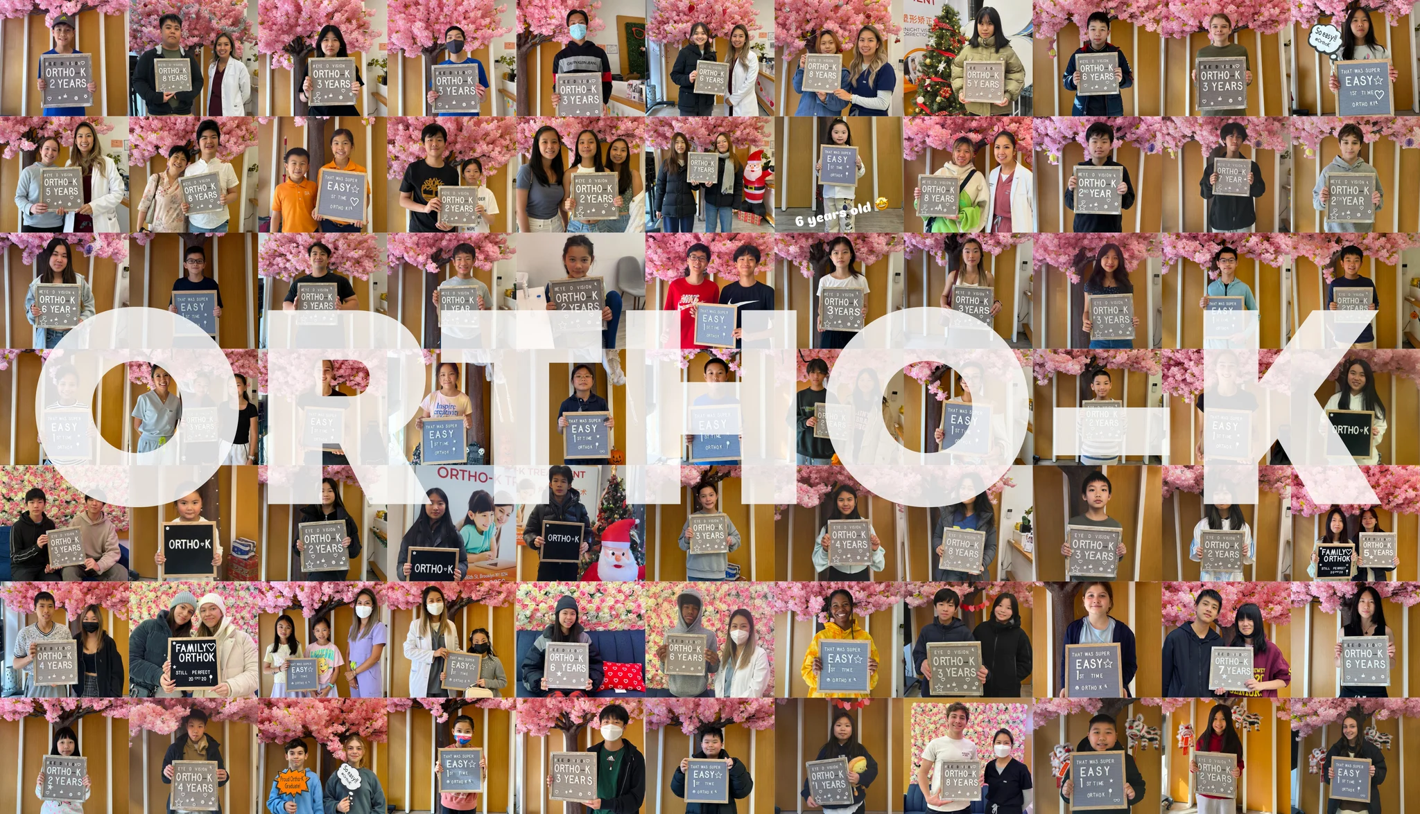 2026 Eye D Vision collage of patients celebrating first fittings and years of Ortho-K care